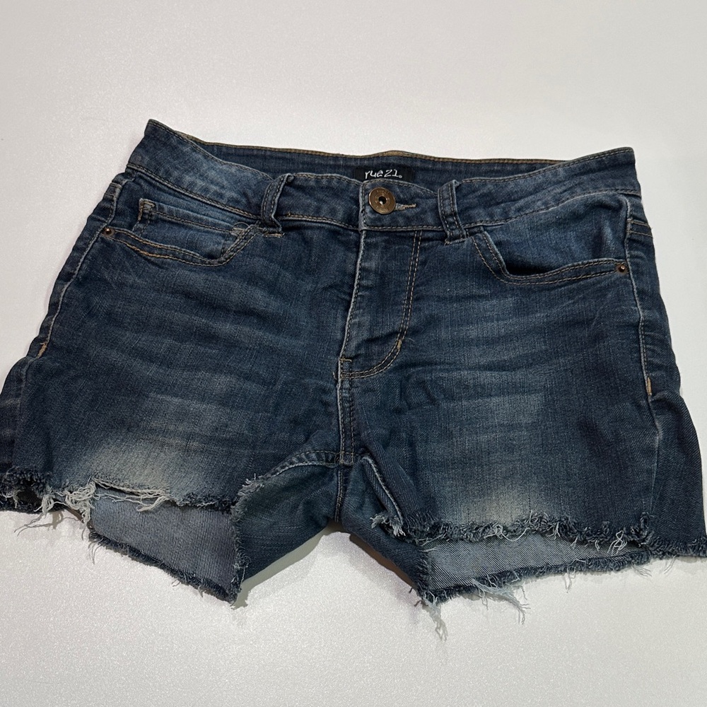Rue21 Distressed Blue Denim Shorts